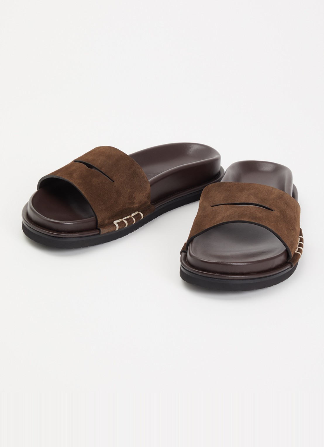 J.W. Anderson Slipper van suède - detail bruin