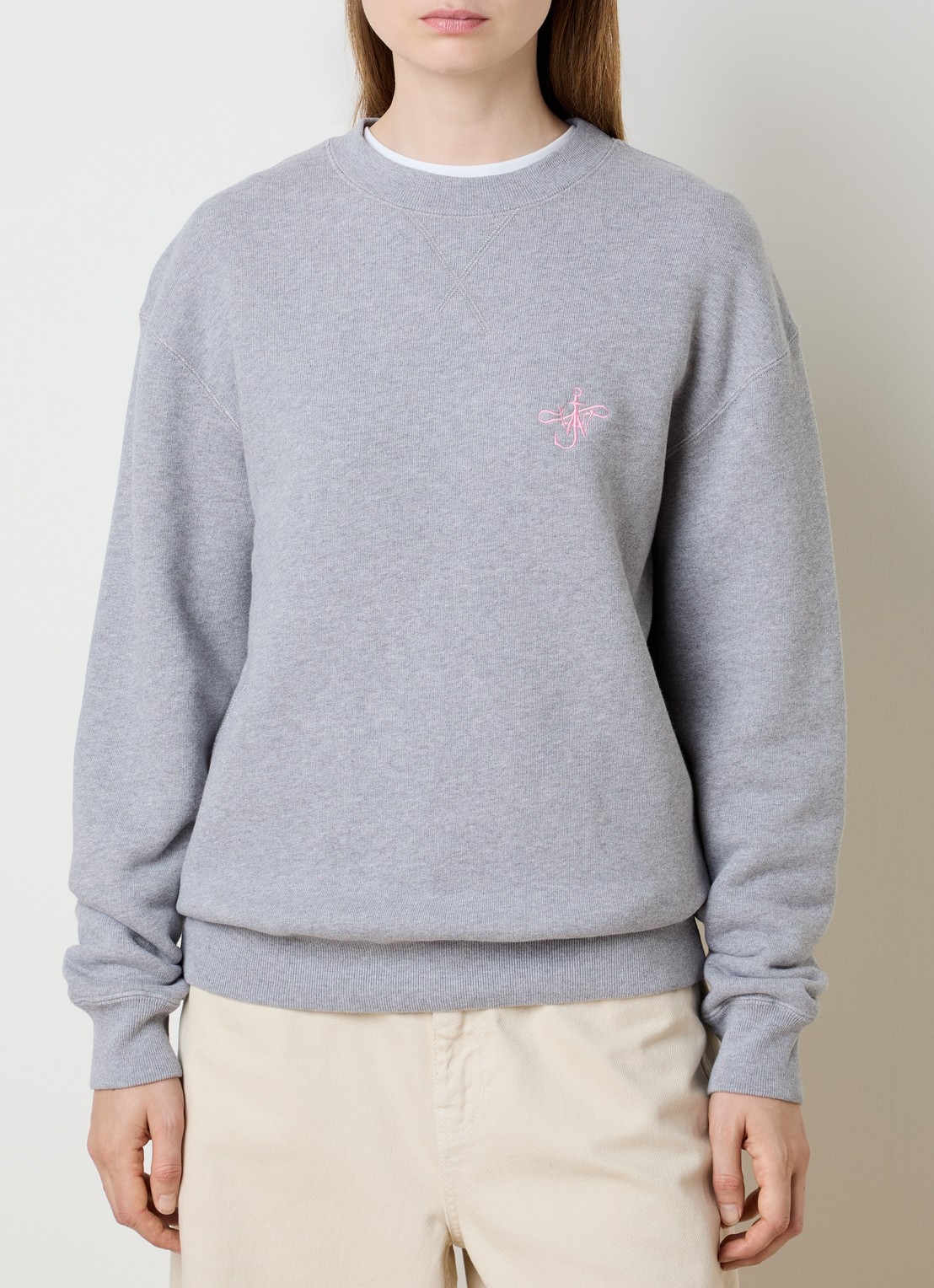 J.W. Anderson Sweater met logoborduring - detail 3 grijsmele