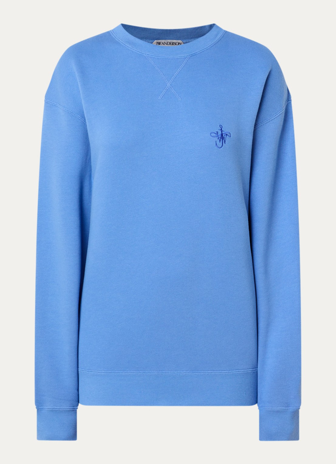 J.W. Anderson Sweater met logoborduring - voorkant blauwgrijs