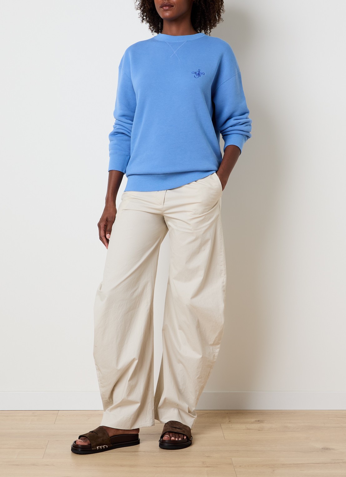 J.W. Anderson Sweater met logoborduring - voorkant 2 blauwgrijs