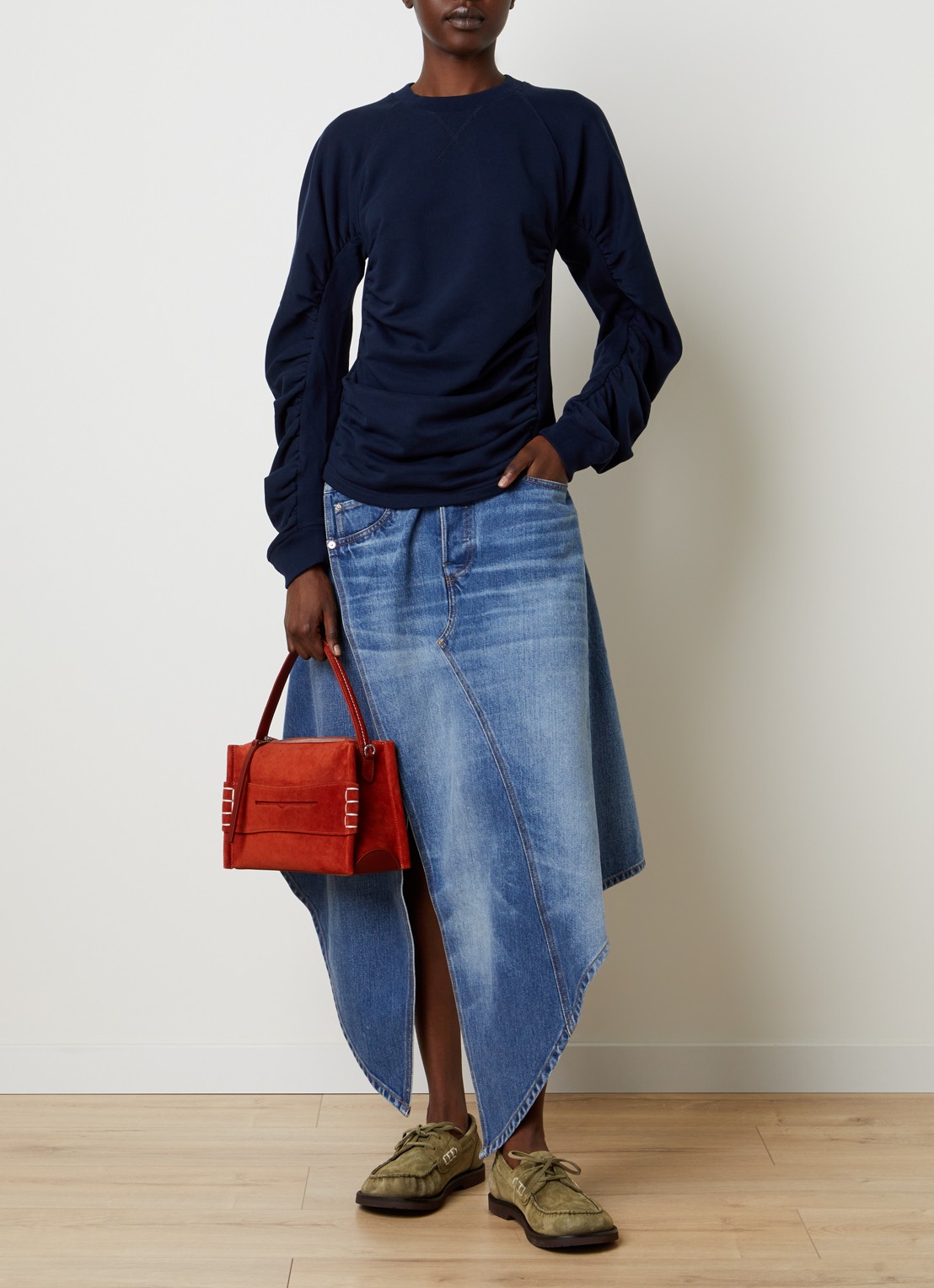 J.W. Anderson Sweater met ruches - voorkant 2 donkerblauw