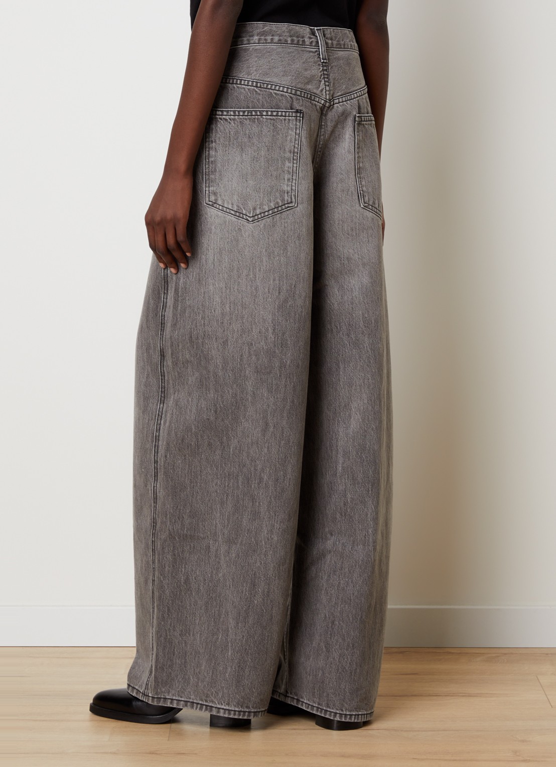 J.W. Anderson Terese high waist wide leg jeans met gekleurde wassing - achterkant 4 lichtgrijs