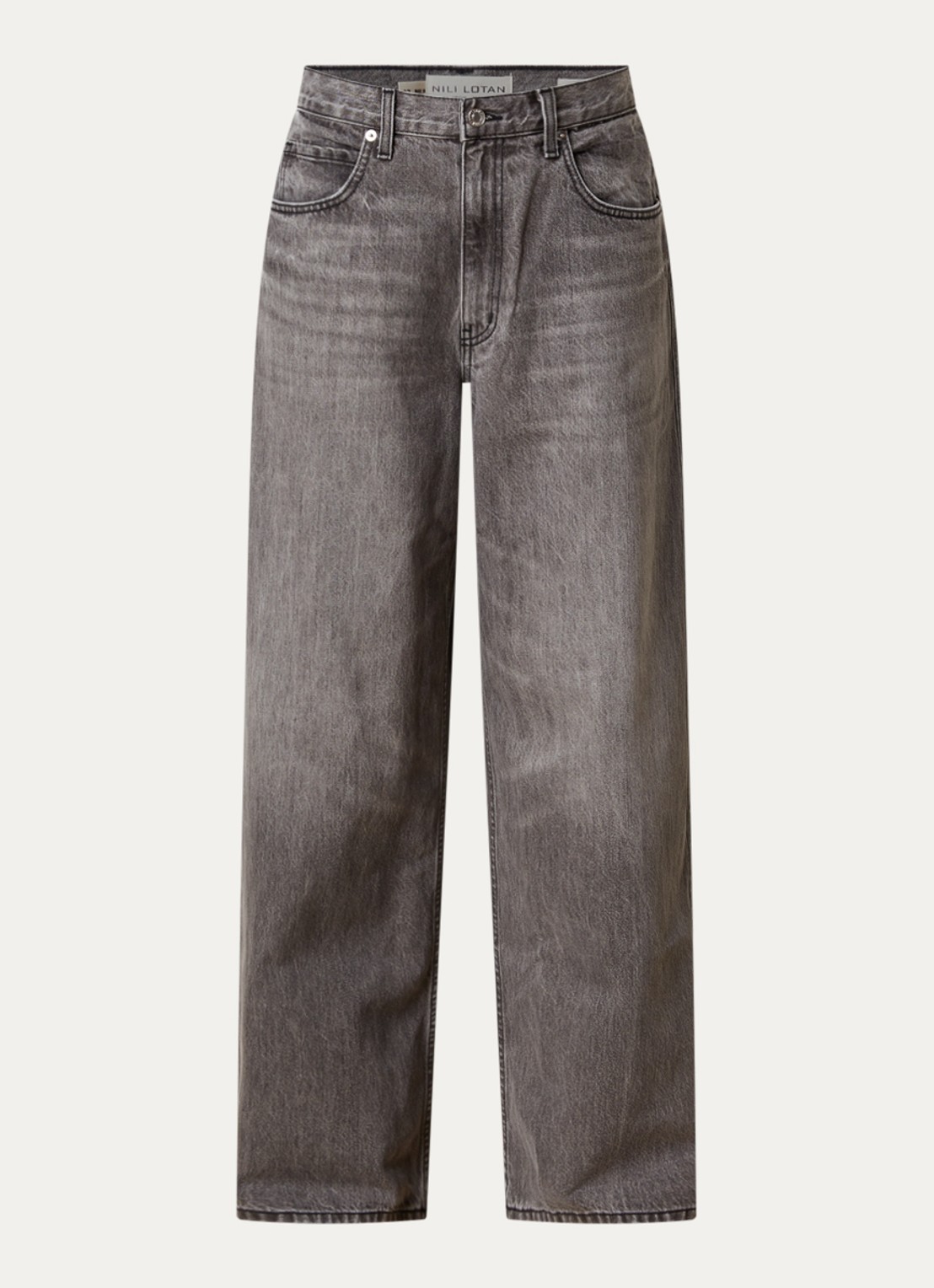 J.W. Anderson Terese high waist wide leg jeans met gekleurde wassing - voorkant 5 lichtgrijs