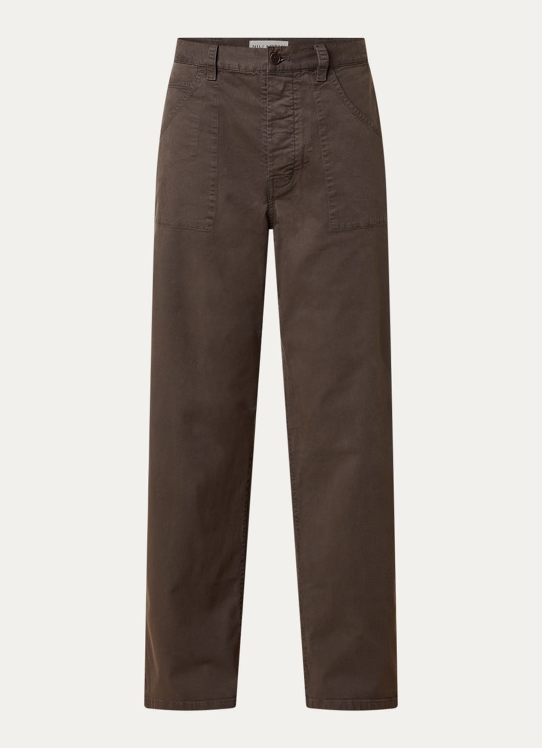 J.W. Anderson Whitney high waist straight fit broek met steekzakken - voorkant lichtbruin