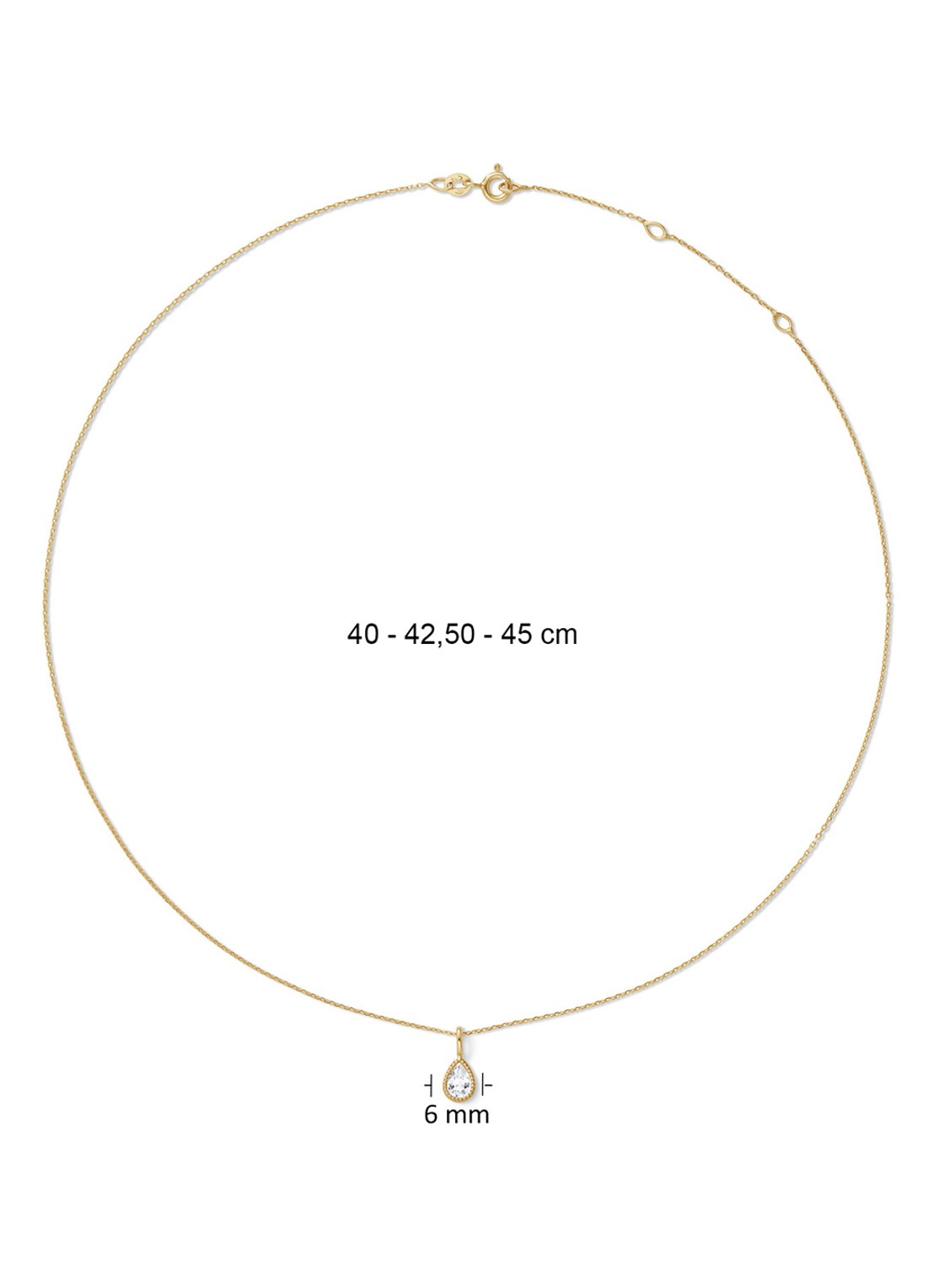 Jackie 14K Gold Amstel ketting van 14 karaat geelgoud - detail 2 wit
