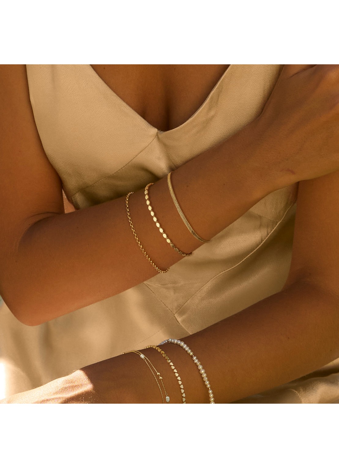 Jackie 14K Gold Bo-Kaap armband van 14 karaat geelgoud - voorkant 4 goud