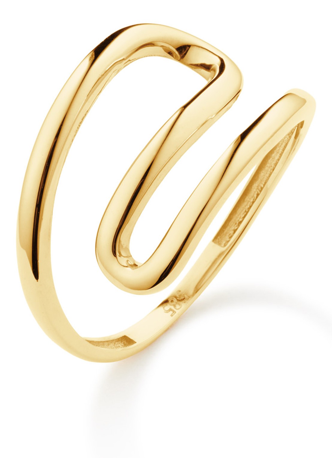 Jackie 14K Gold Canal ring van 14 karaat geelgoud - voorkant goud