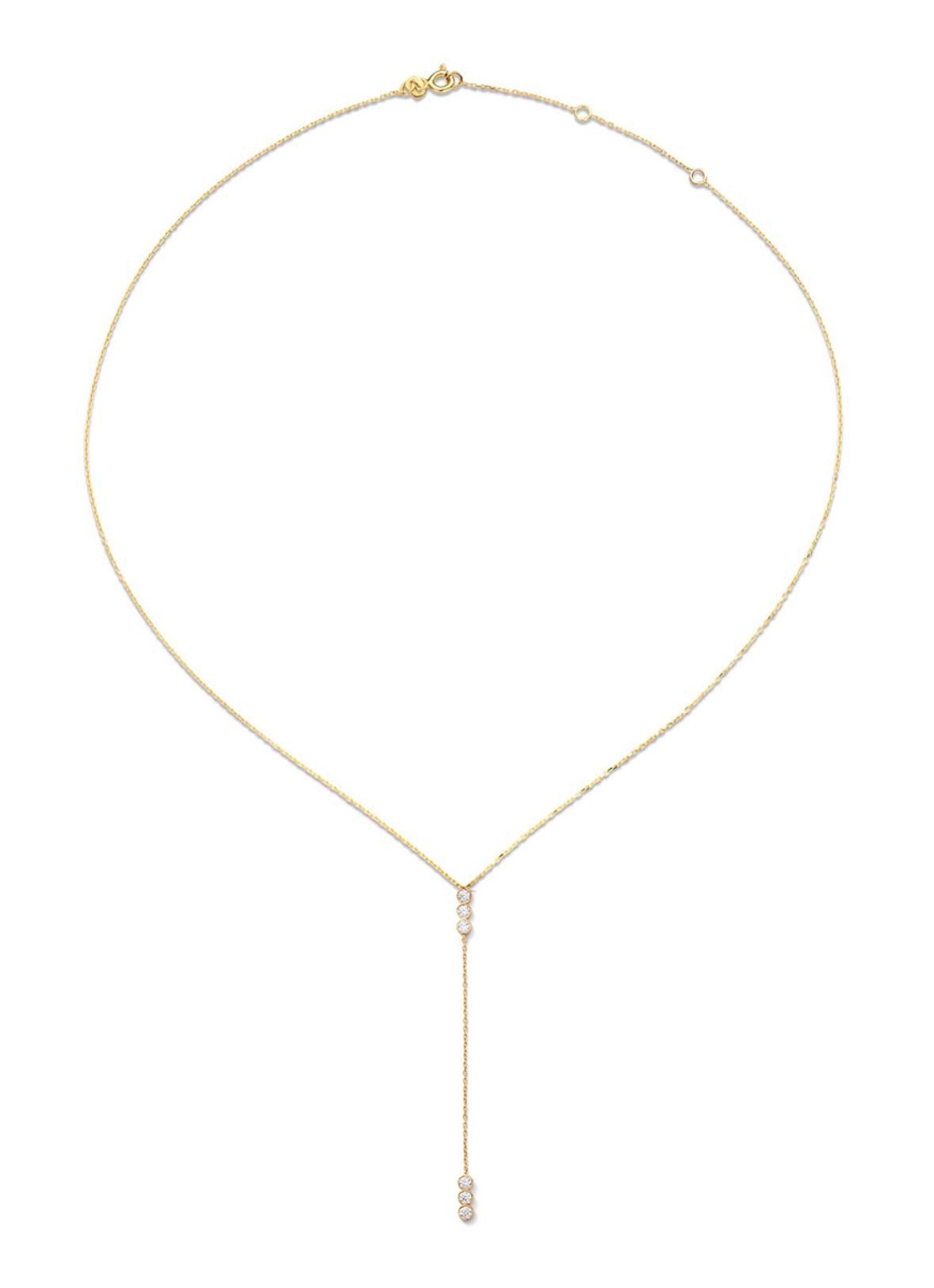 Jackie 14K Gold Cape Point ketting van 14 karaat geelgoud - detail goud