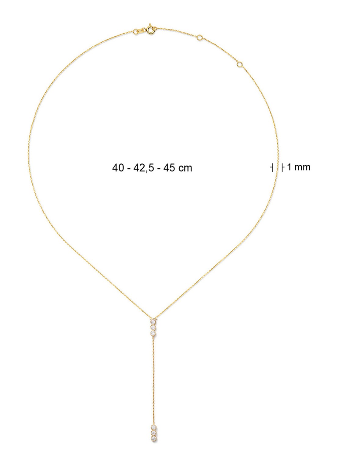 Jackie 14K Gold Cape Point ketting van 14 karaat geelgoud - detail 2 goud