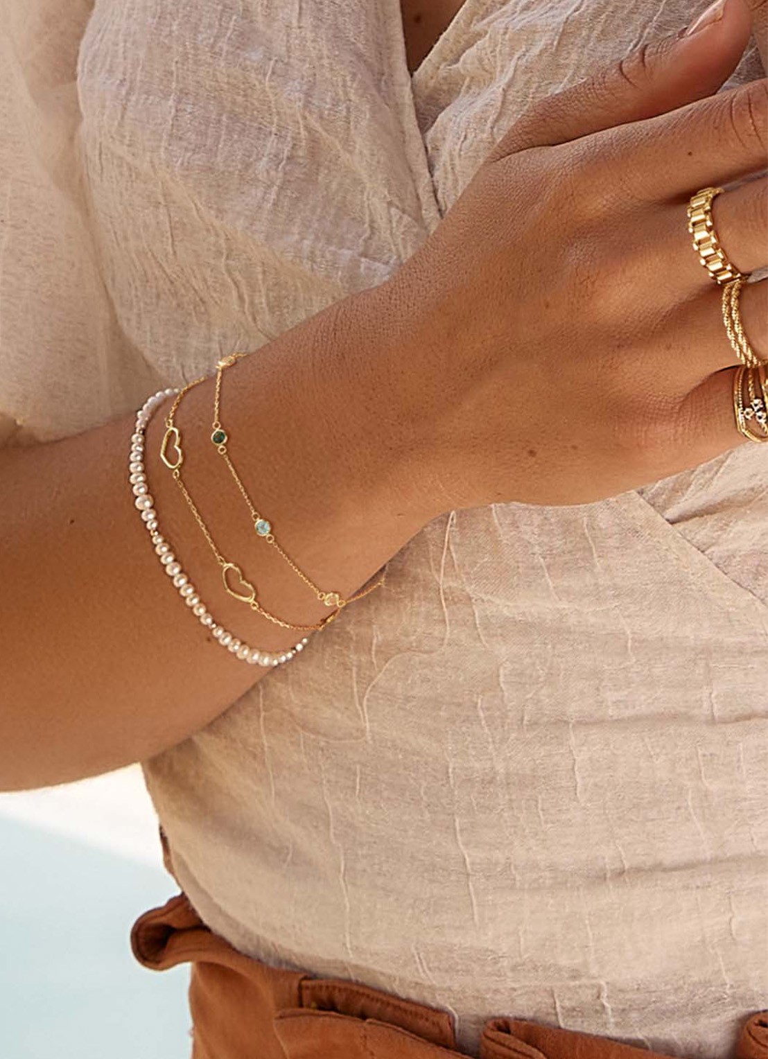 Jackie 14K Gold Cheetah armband van 14 karaat geelgoud - voorkant 2 goud