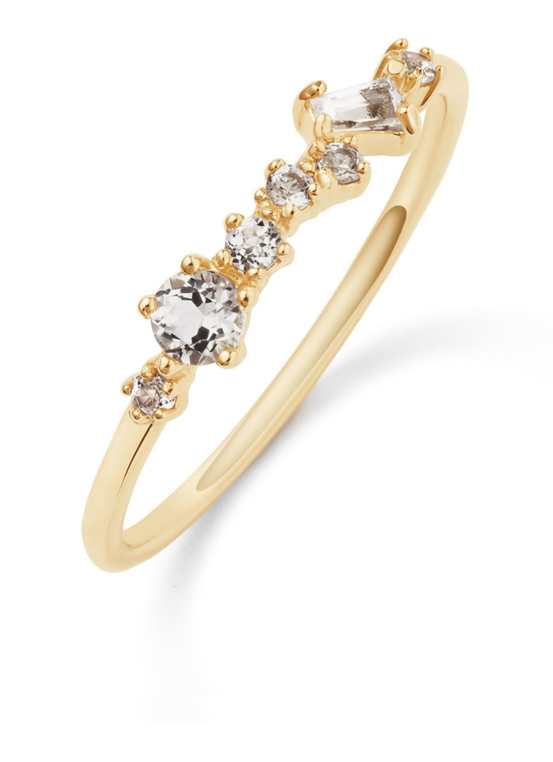 Jackie 14K Gold Clifton ring van 14 karaat geelgoud - voorkant 3 goud