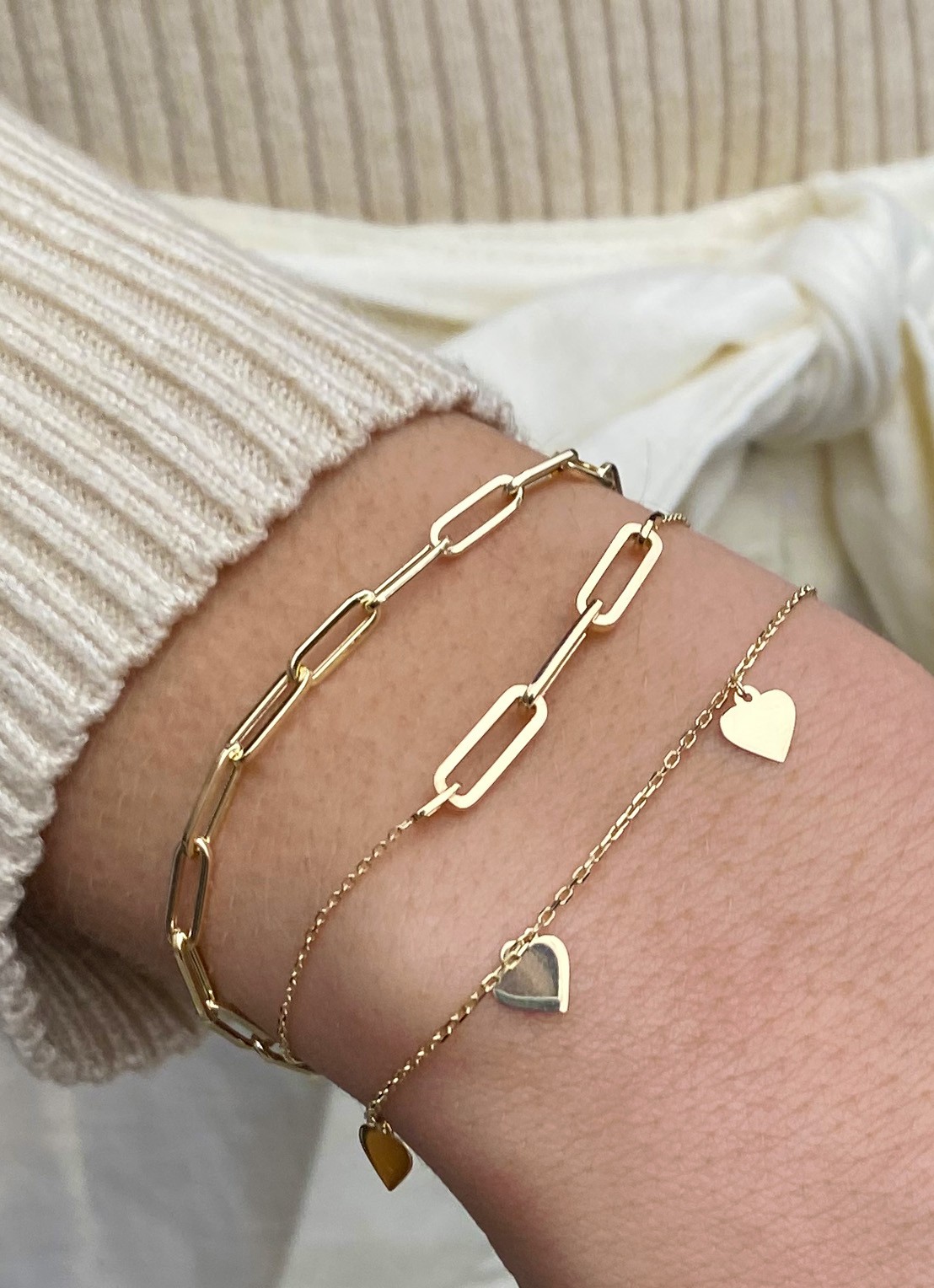 Jackie 14K Gold Corazón armband van 14 karaat geelgoud - detail 2 geelgoud
