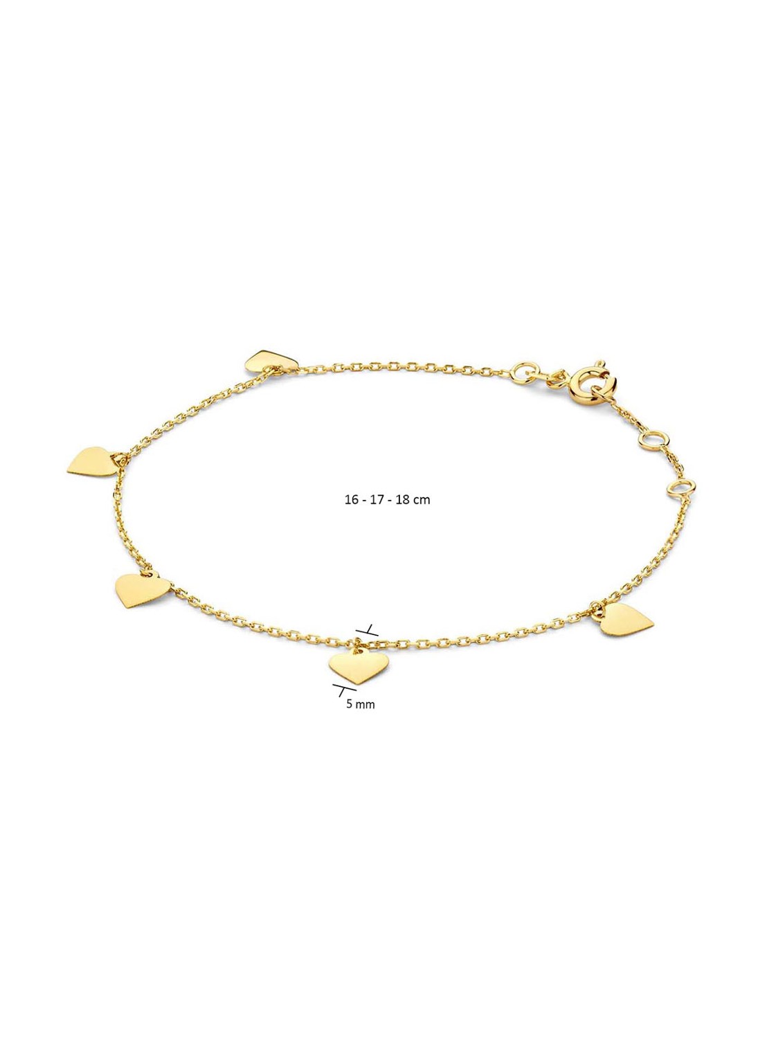Jackie 14K Gold Corazón armband van 14 karaat geelgoud - detail 3 geelgoud