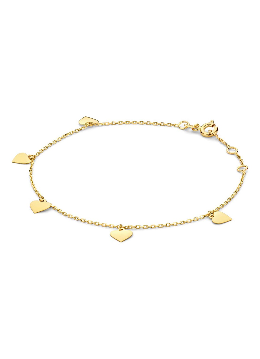 Jackie 14K Gold Corazón armband van 14 karaat geelgoud - voorkant geelgoud