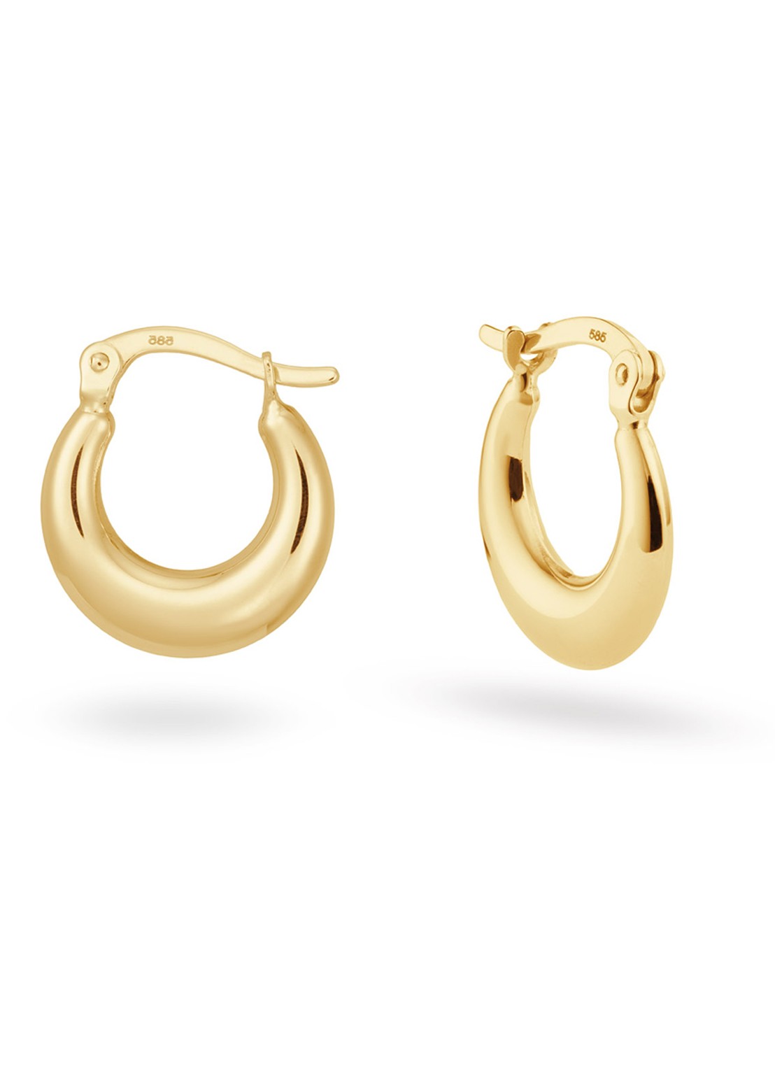 Jackie 14K Gold Crescent oorringen van 14 karaat geelgoud - voorkant goud