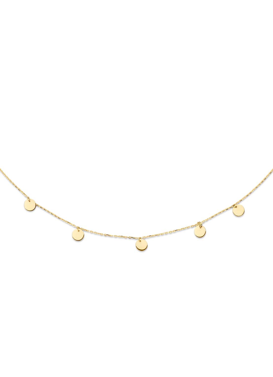 Jackie 14K Gold Disc schakelketting van 14 karaat geelgoud - detail geelgoud