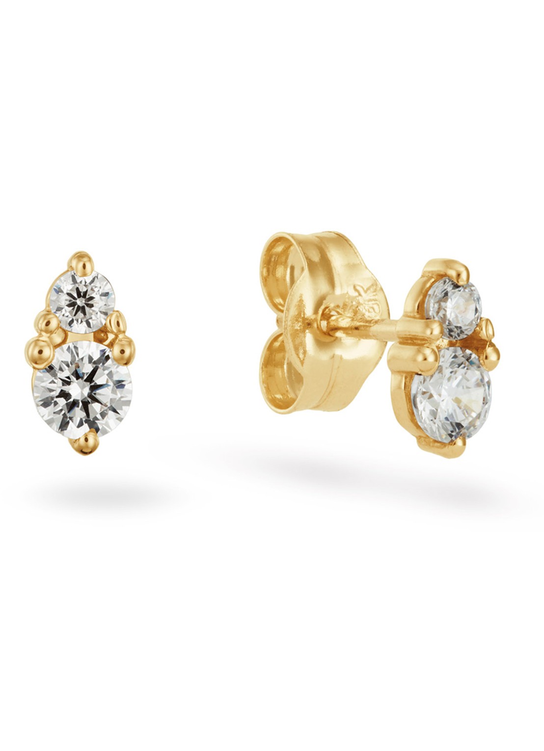 Jackie 14K Gold Giraffe oorknopjes van 14 karaat geelgoud - voorkant goud