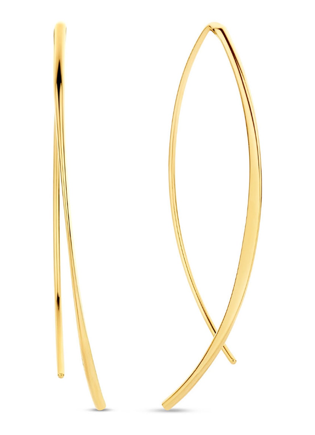 Jackie 14K Gold Jackie JKE23.359 Dames Oorhangers Goud 4cm - voorkant goud