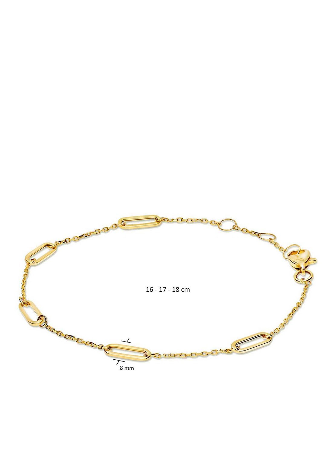 Jackie 14K Gold Las Ramblas armband van 14 karaat geelgoud - detail 2 geelgoud