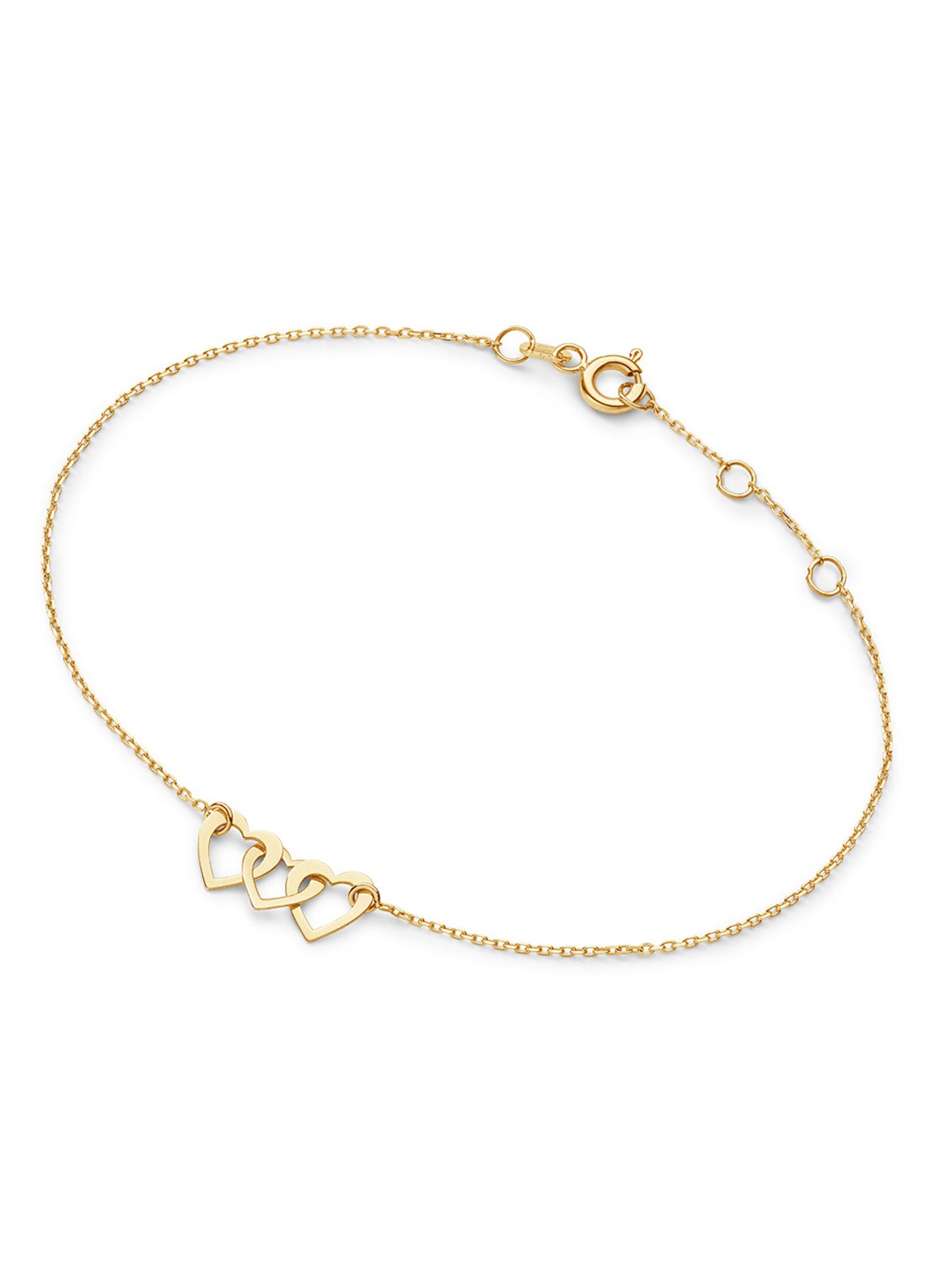 Jackie 14K Gold Moving Love armband van 14 karaat geelgoud - voorkant goud
