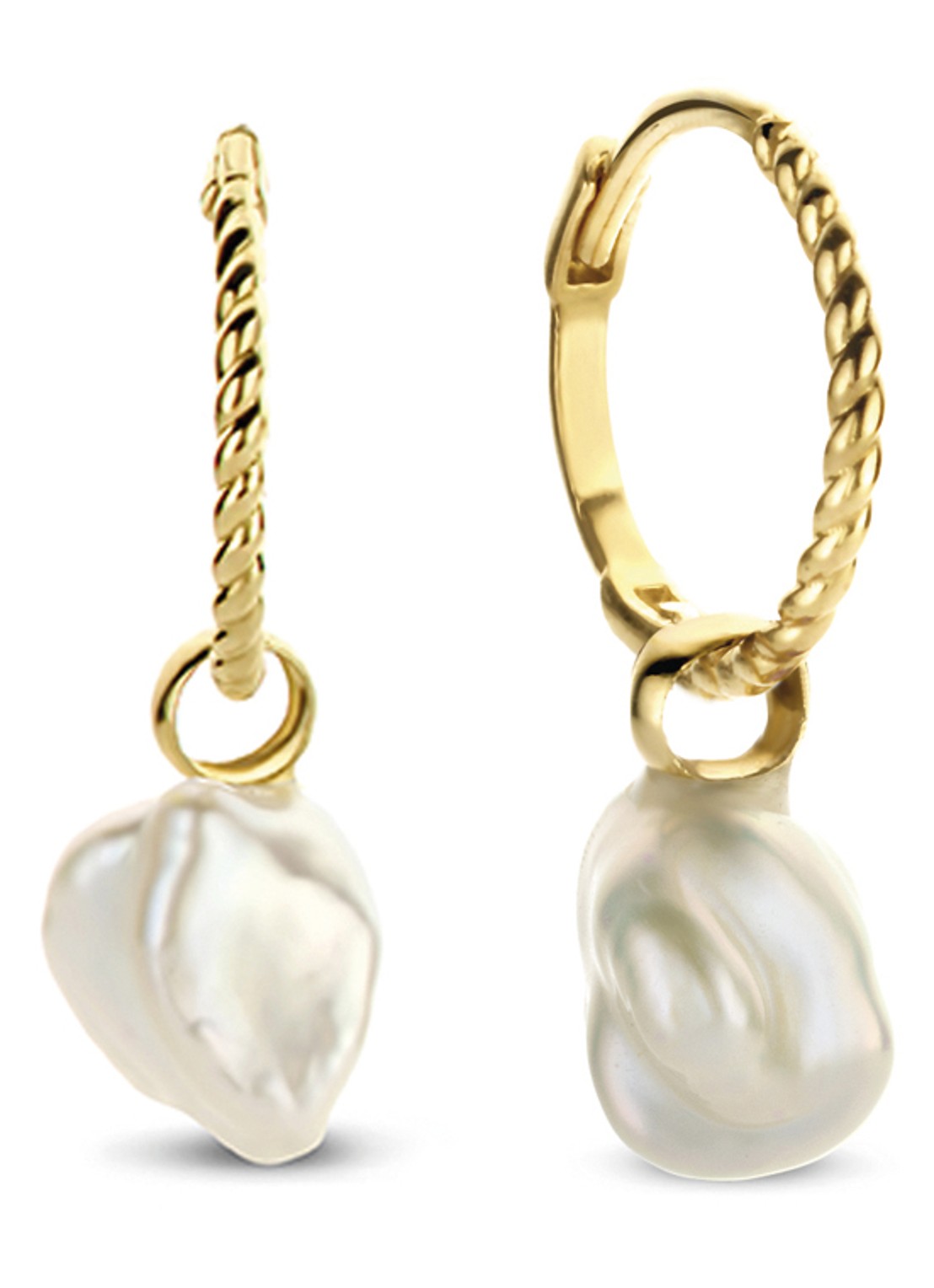 Jackie 14K Gold Pearl of Marrakech oorringen van 14 karaat geelgoud - voorkant goud
