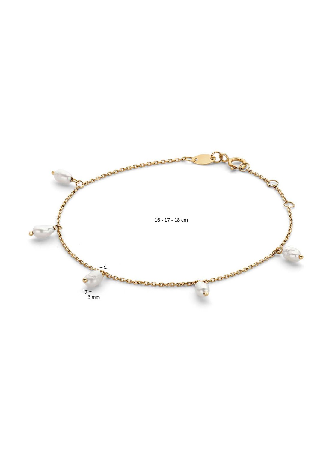 Jackie 14K Gold Pearls of Amalfi schakelarmband van 14 karaat geelgoud - detail 5 geelgoud