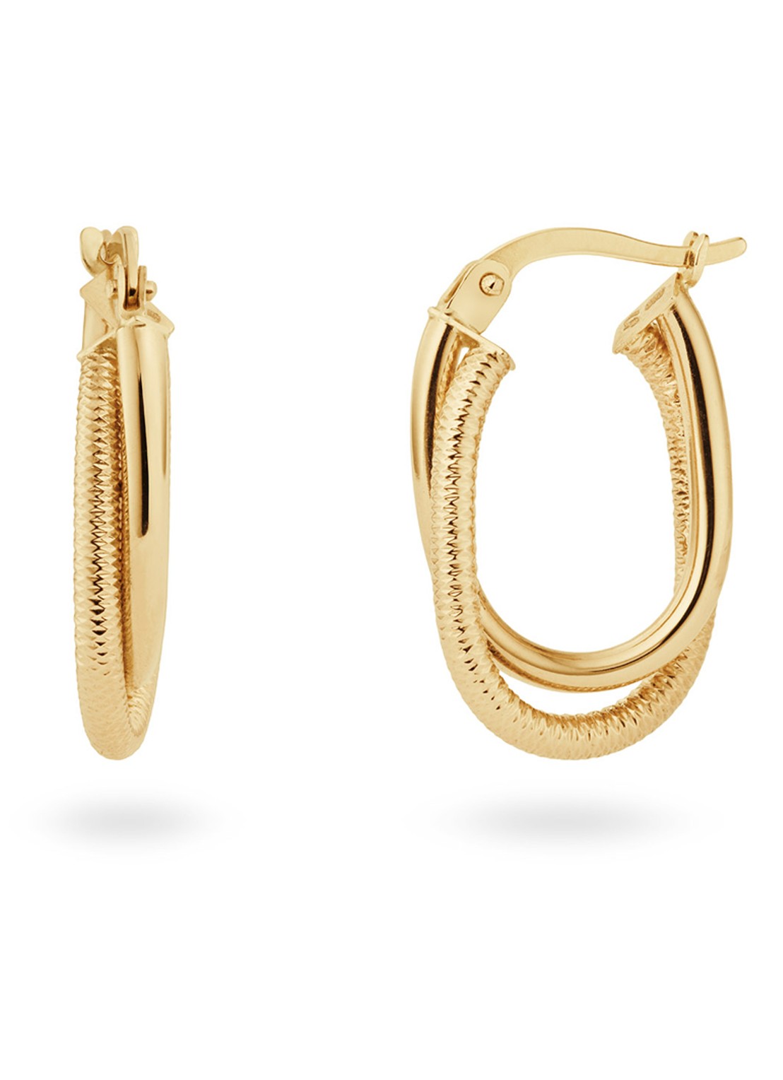 Jackie 14K Gold Safari Chic oorringen van 14 karaat geelgoud - voorkant goud