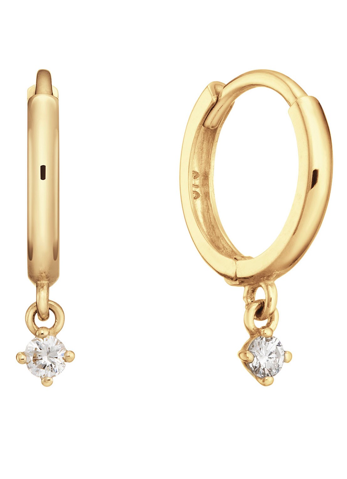Jackie 14K Gold Shining Star oorringen van 14 karaat geelgoud - voorkant goud