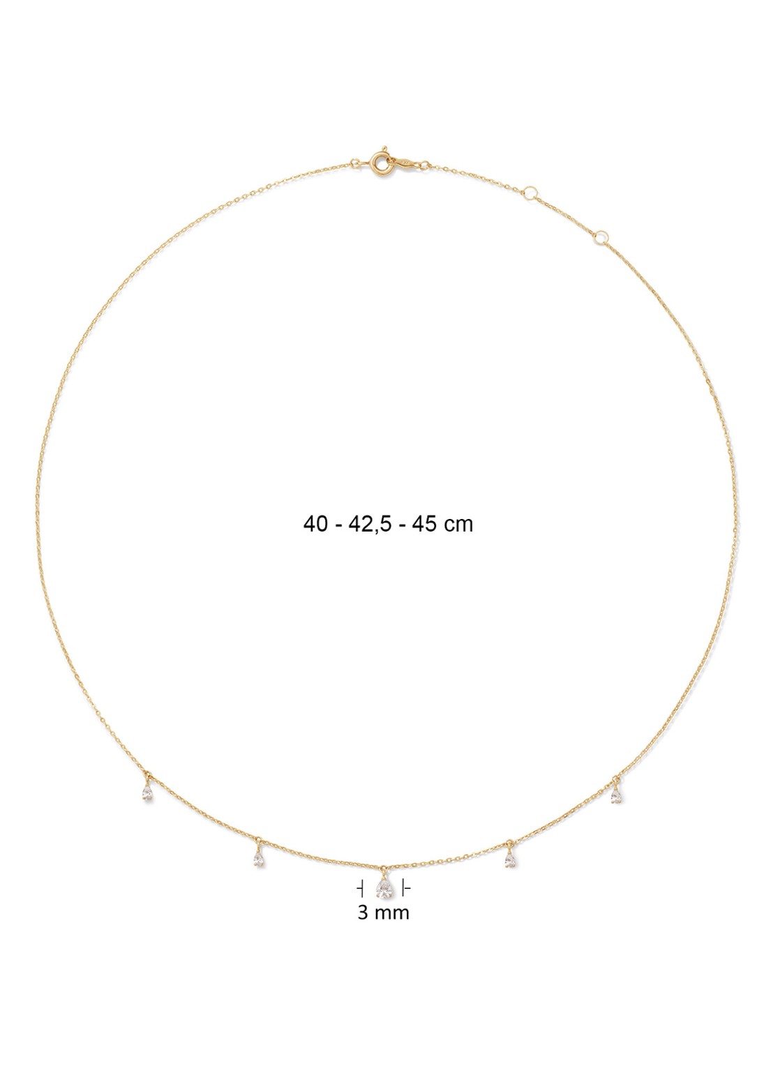 Jackie 14K Gold Twelve Apostels ketting van 14 karaat geelgoud - detail 3 wit