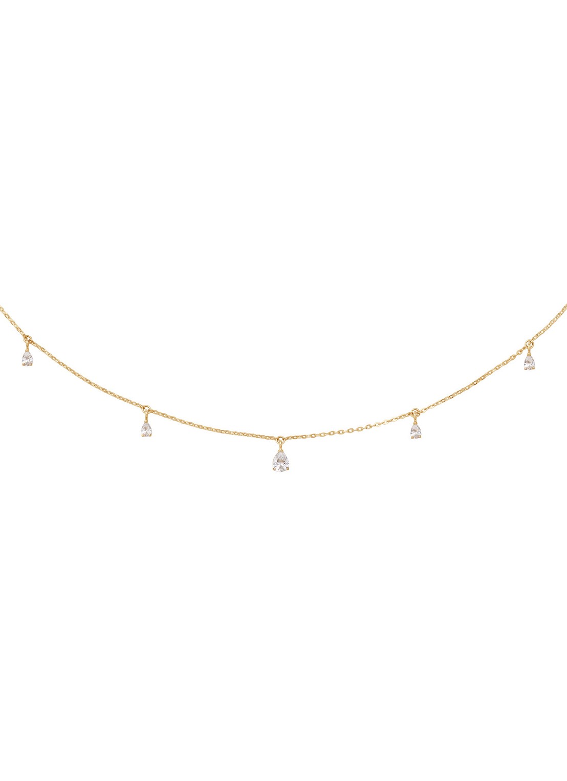 Jackie 14K Gold Twelve Apostels ketting van 14 karaat geelgoud - voorkant wit