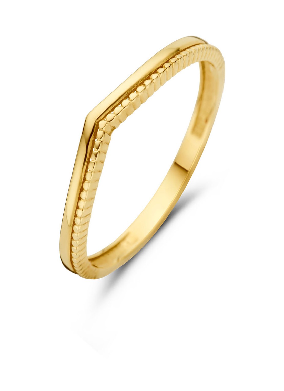 Jackie 14K Gold Windsor ring van 14 karaat geelgoud - voorkant geelgoud