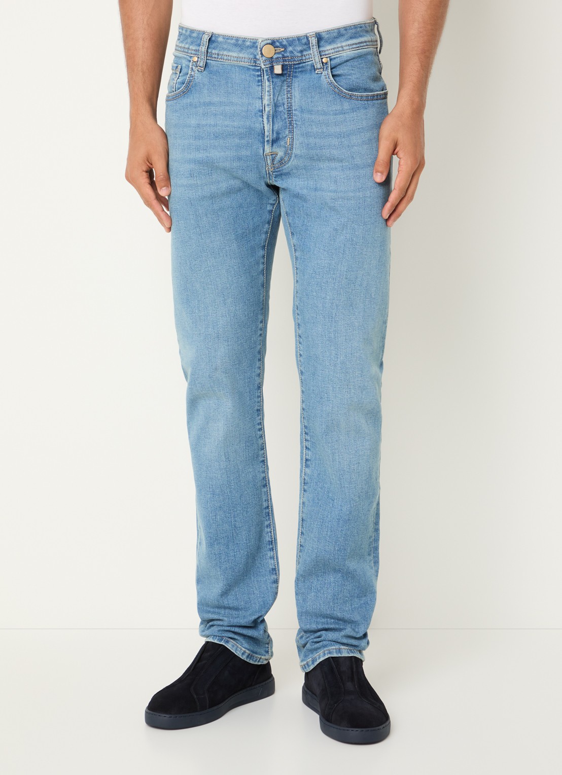 Jacob Cohën Bard slim fit jeans met lichte wassing - detail 3 indigo