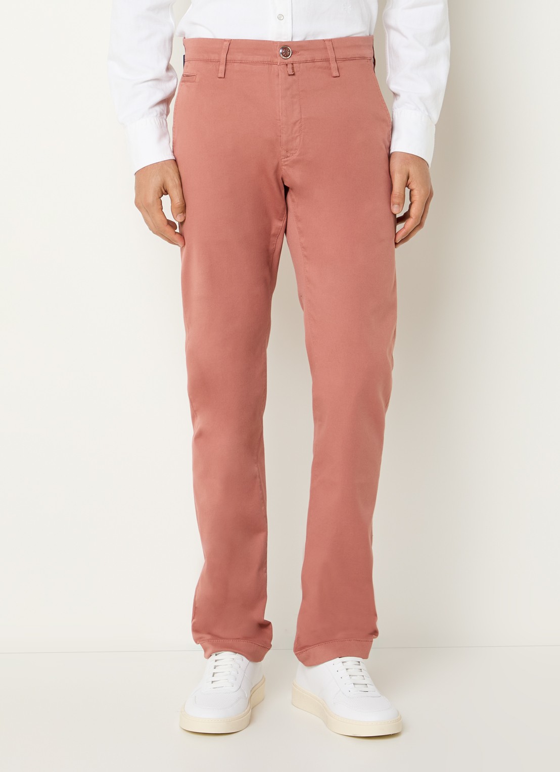 Jacob Cohën Bobby slim fit chino met steekzakken - detail 4 zalmroze