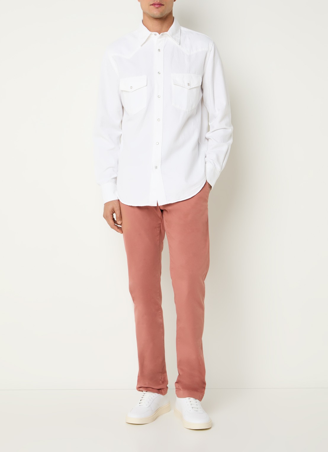 Jacob Cohën Bobby slim fit chino met steekzakken - voorkant 2 zalmroze