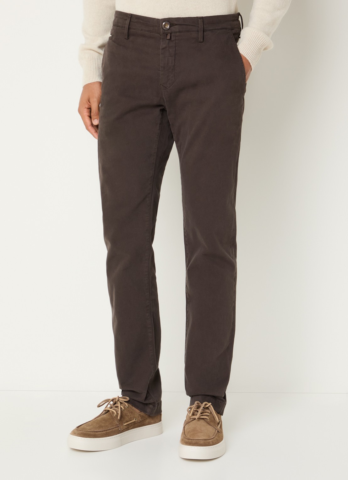 Jacob Cohën Bobby slim fit chino met stretch - detail bruin