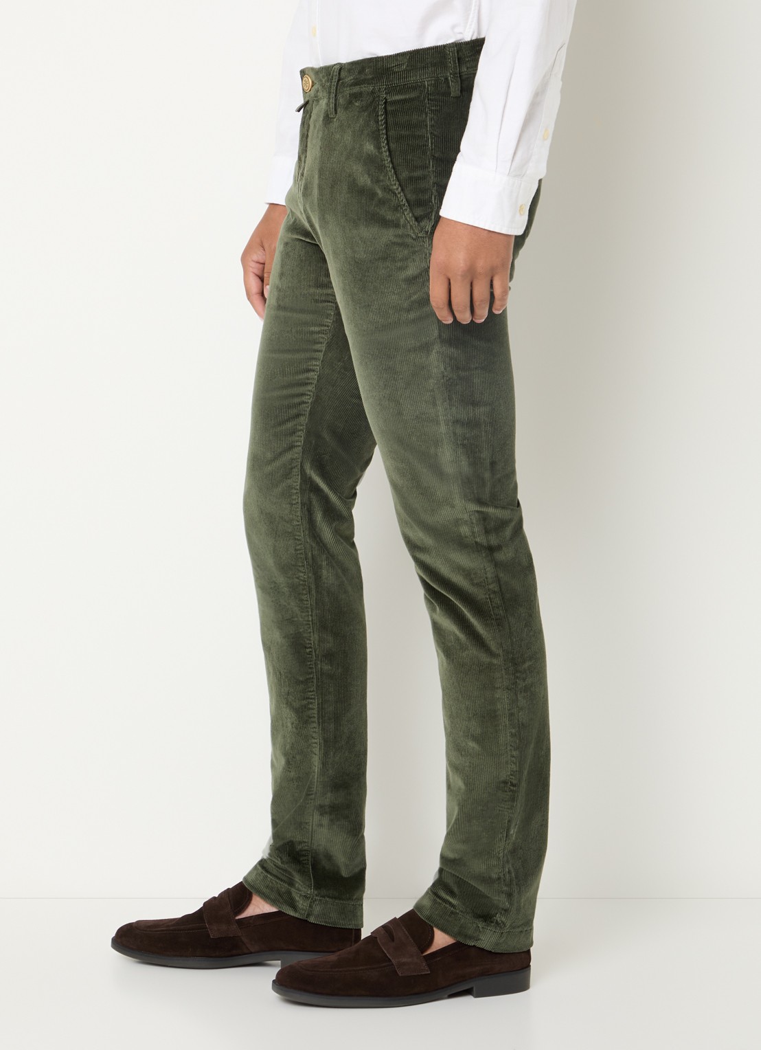 Jacob Cohën Bobby straight fit broek van corduroy - detail 2 groen