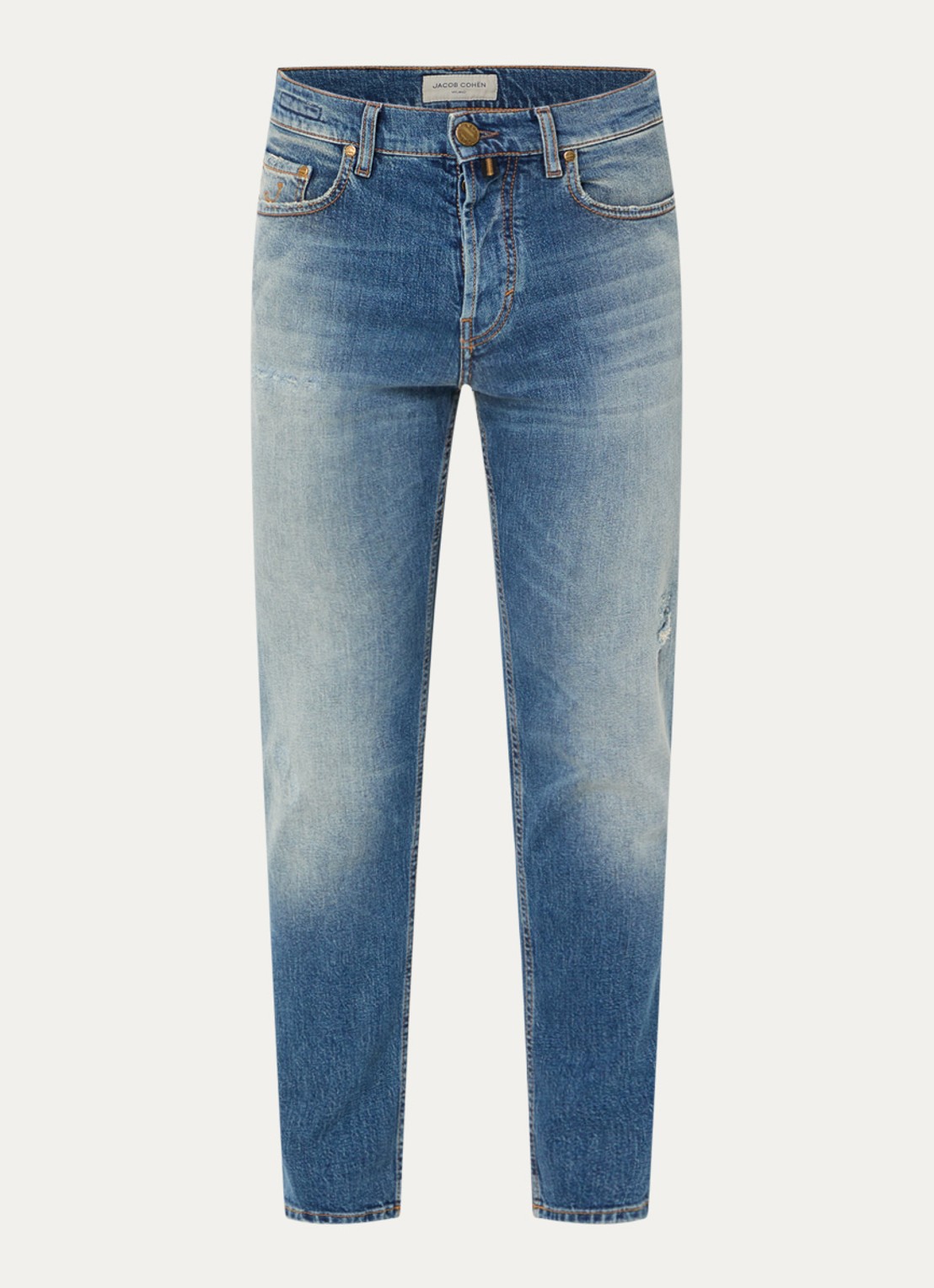 Jacob Cohën Jude tapered leg jeans met medium wassing - voorkant 3 indigo