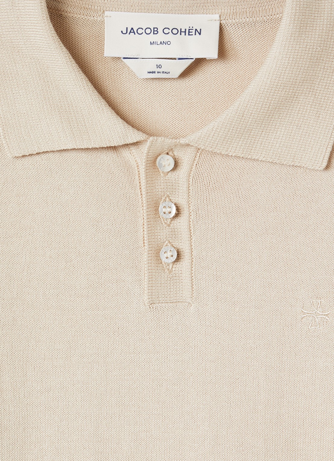 Jacob Cohën Maglia fijngebreide polo - detail 3 beige