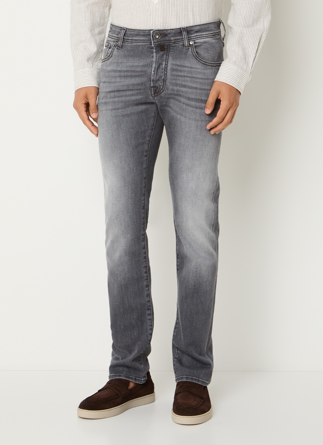 Jacob Cohën Nick 600D slim fit jeans met gekleurde wassing - detail 2 grijs