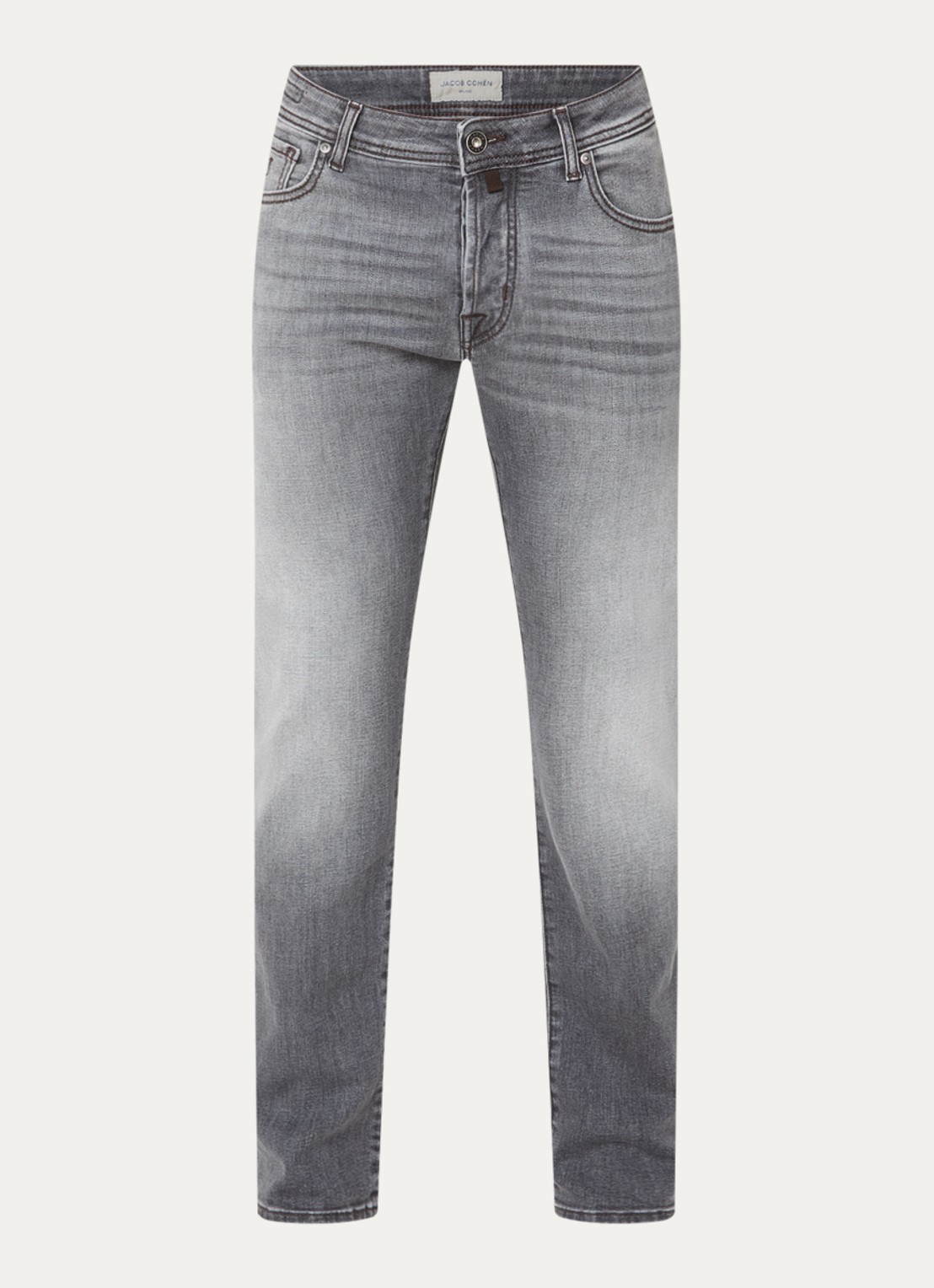 Jacob Cohën Nick 600D slim fit jeans met gekleurde wassing - voorkant 4 grijs