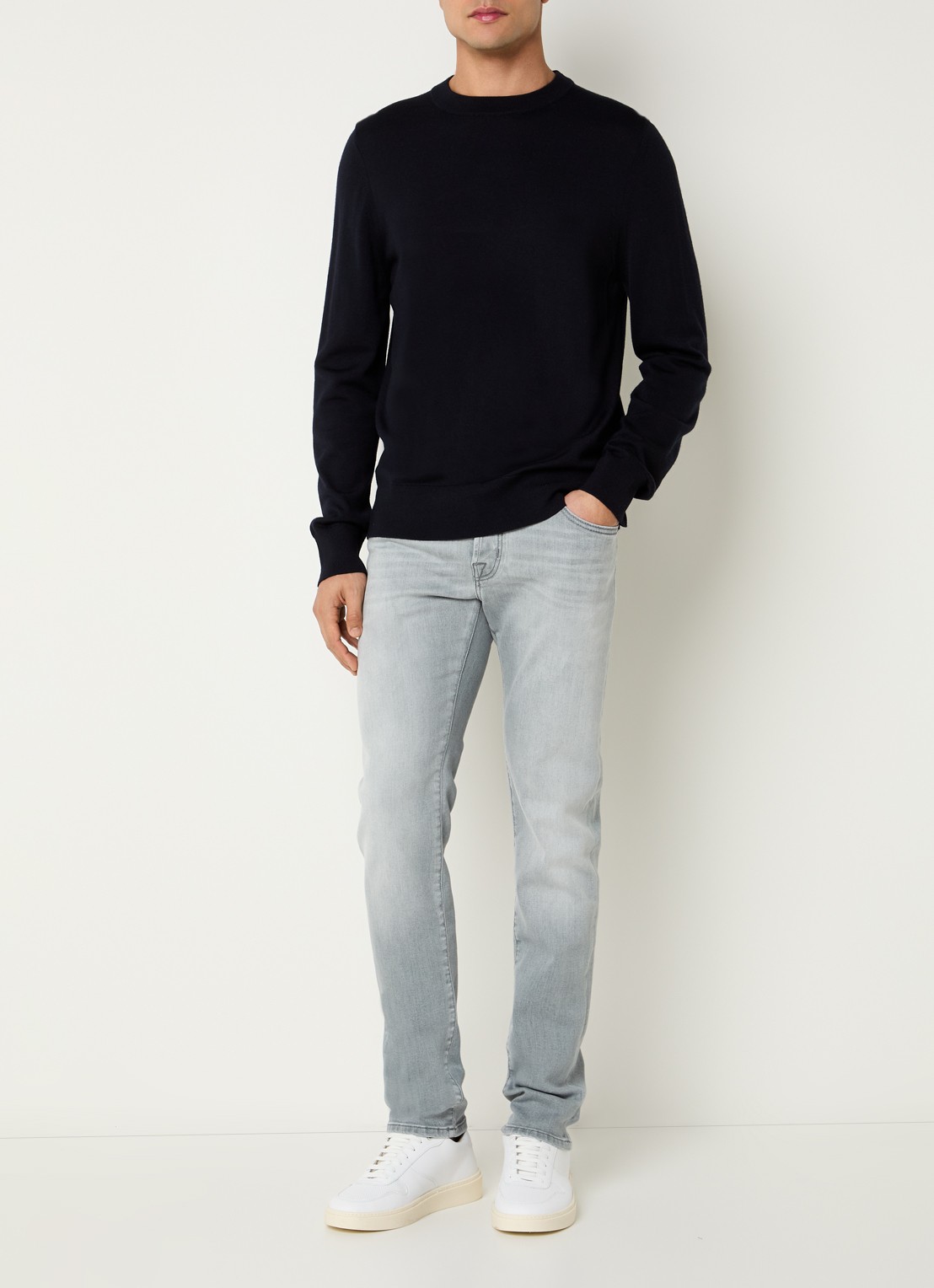 Jacob Cohën Nick skinny jeans met gekleurde wassing - voorkant 2 lichtgrijs