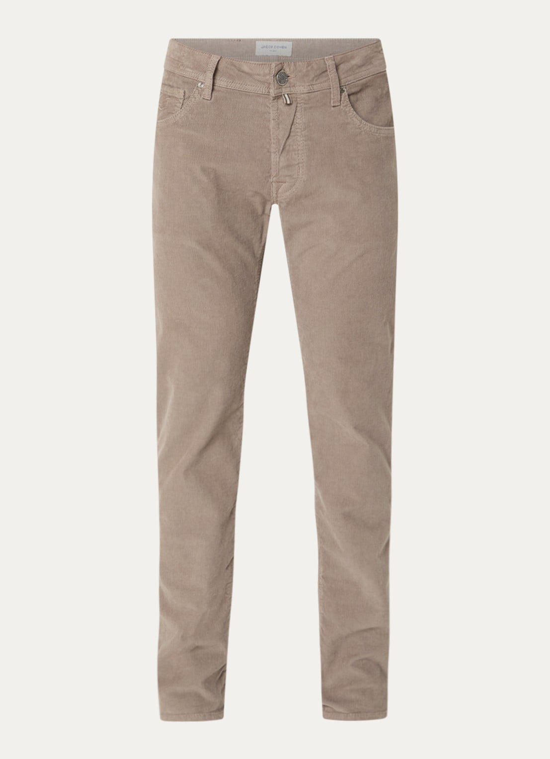 Jacob Cohën Nick slim fit broek van corduroy - voorkant grijs