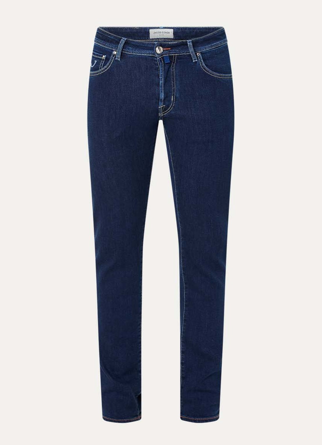 Jacob Cohën Nick slim fit jeans met donkere wassing - voorkant indigo