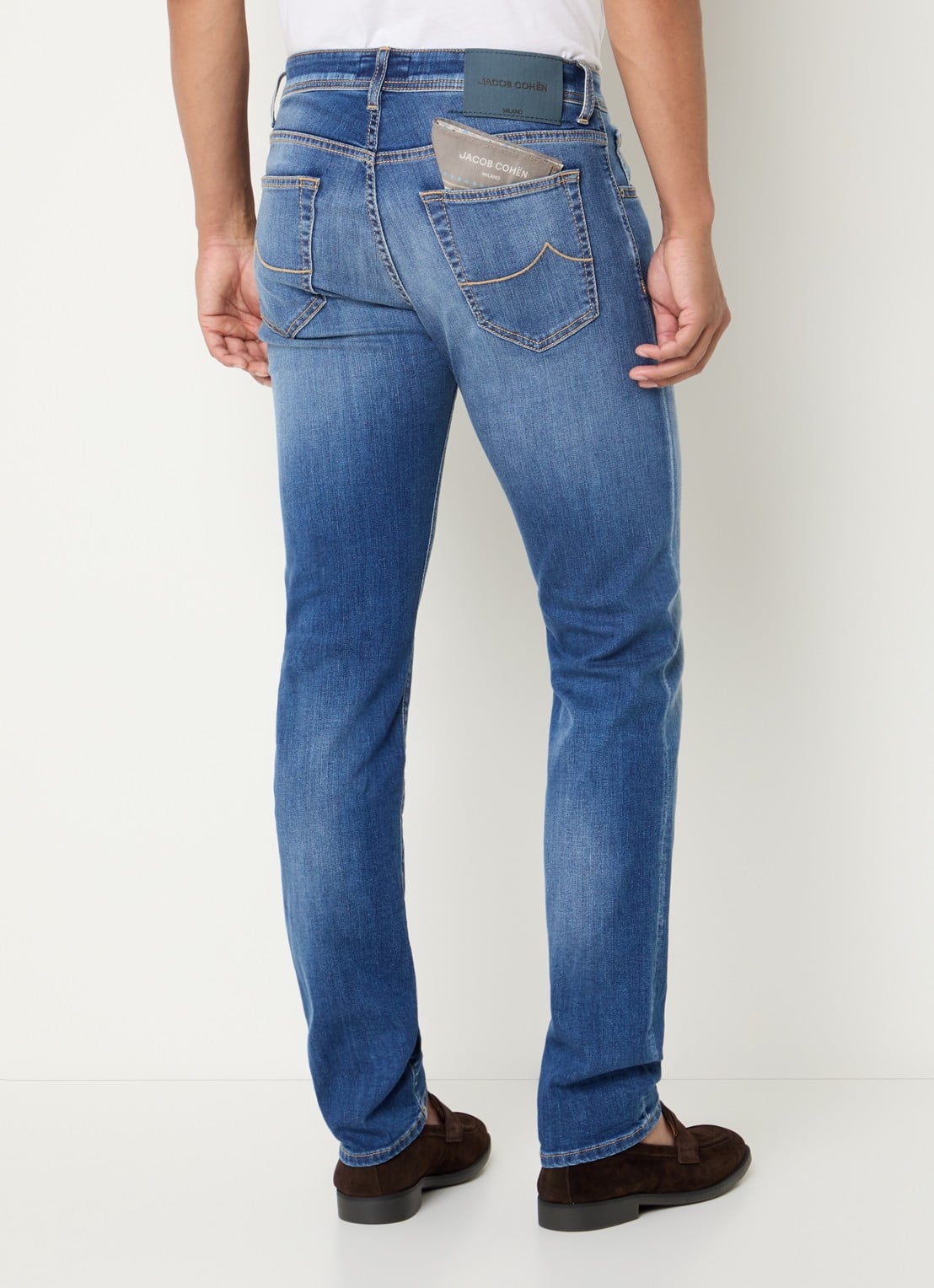Jacob Cohën Nick slim fit jeans met donkere wassing - achterkant 5 indigo