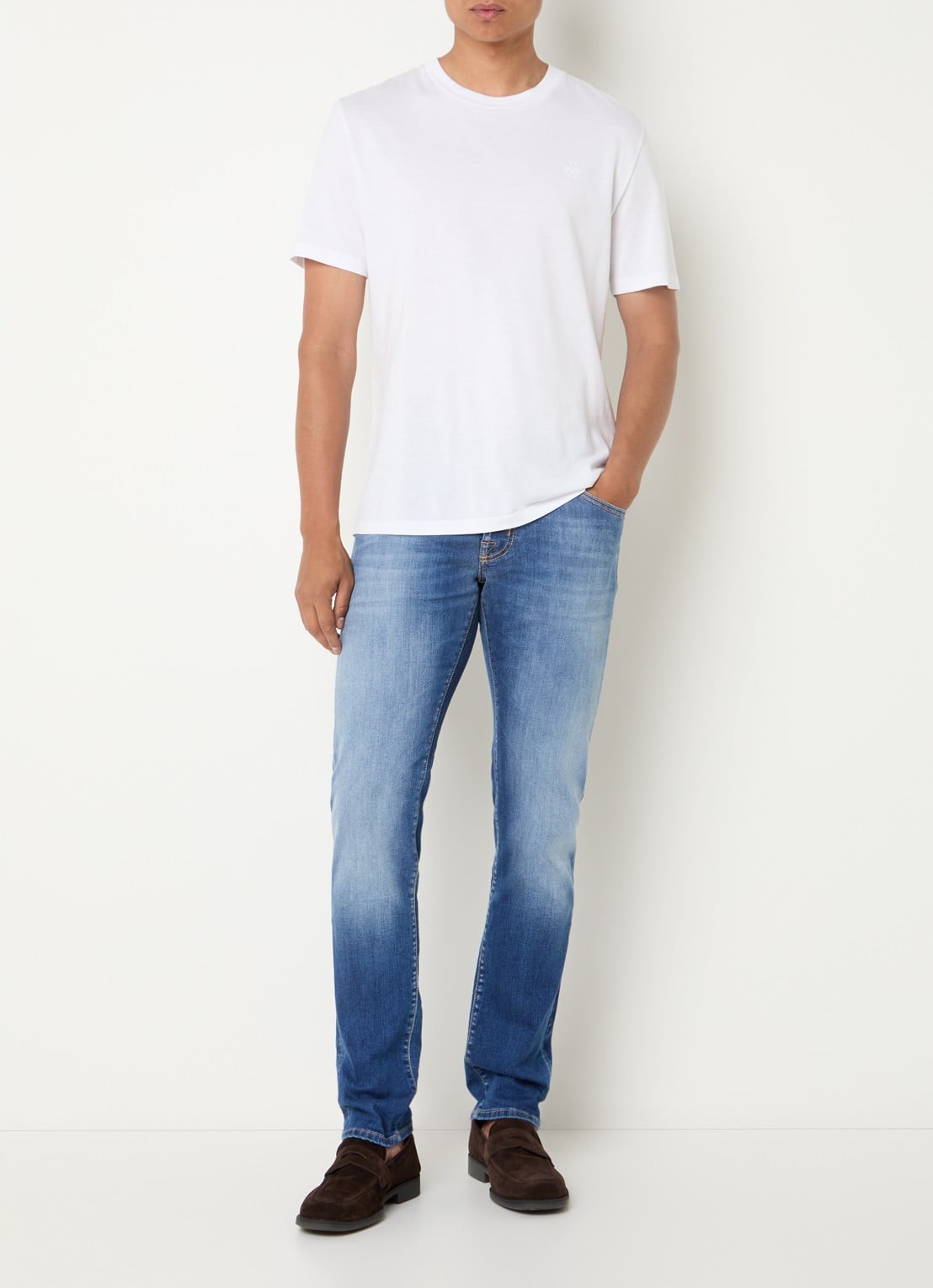 Jacob Cohën Nick slim fit jeans met donkere wassing - voorkant 4 indigo