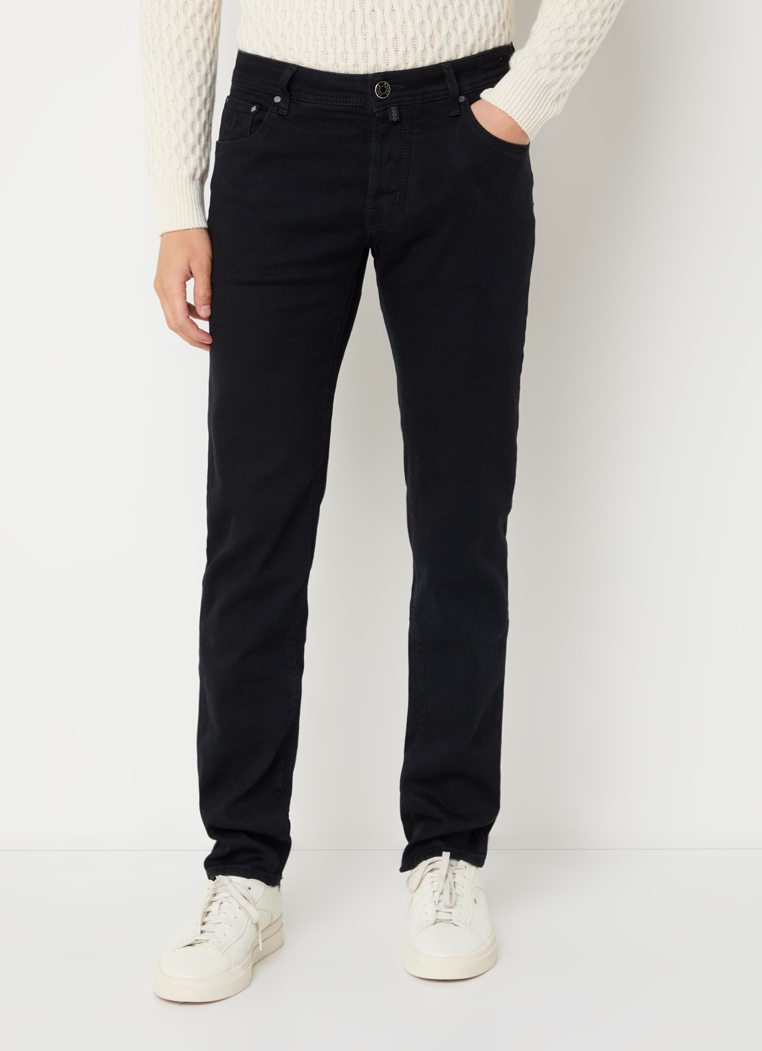 Jacob Cohën Nick slim fit jeans met gekleurde wassing - detail zwart