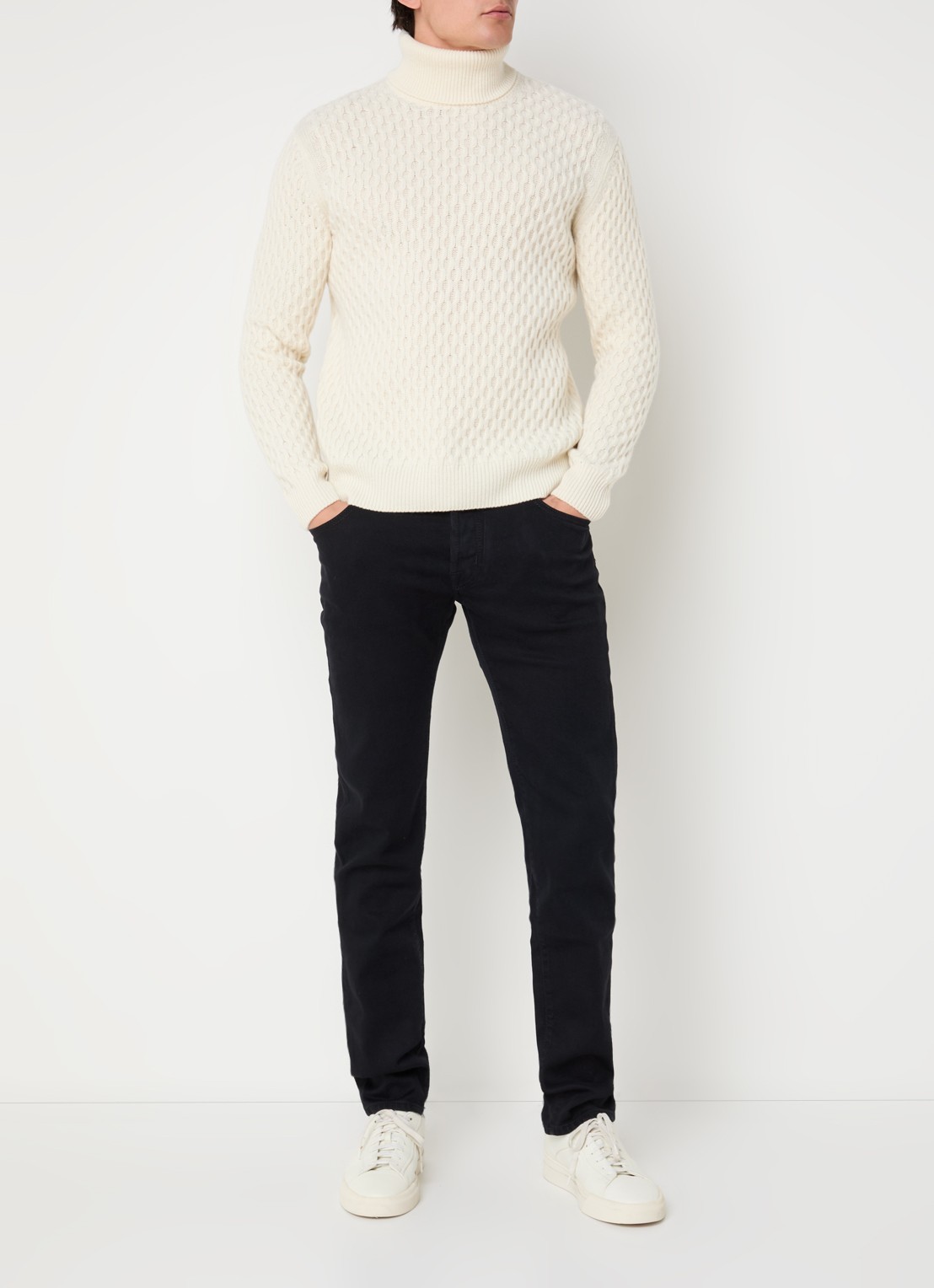 Jacob Cohën Nick slim fit jeans met gekleurde wassing - voorkant 5 zwart