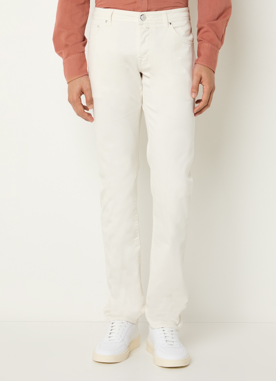 Jacob Cohën Nick slim fit jeans met gekleurde wassing - detail 4 gebroken wit