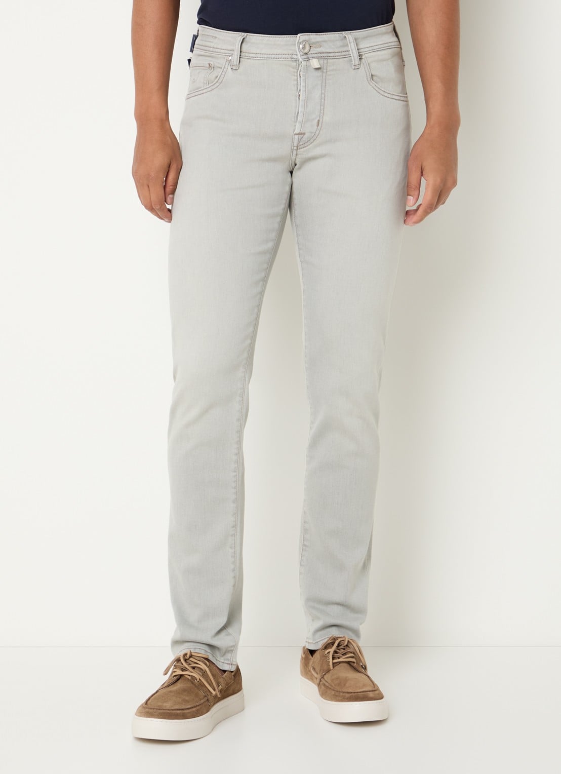 Jacob Cohën Nick slim fit jeans met gekleurde wassing - detail 4 lichtgrijs
