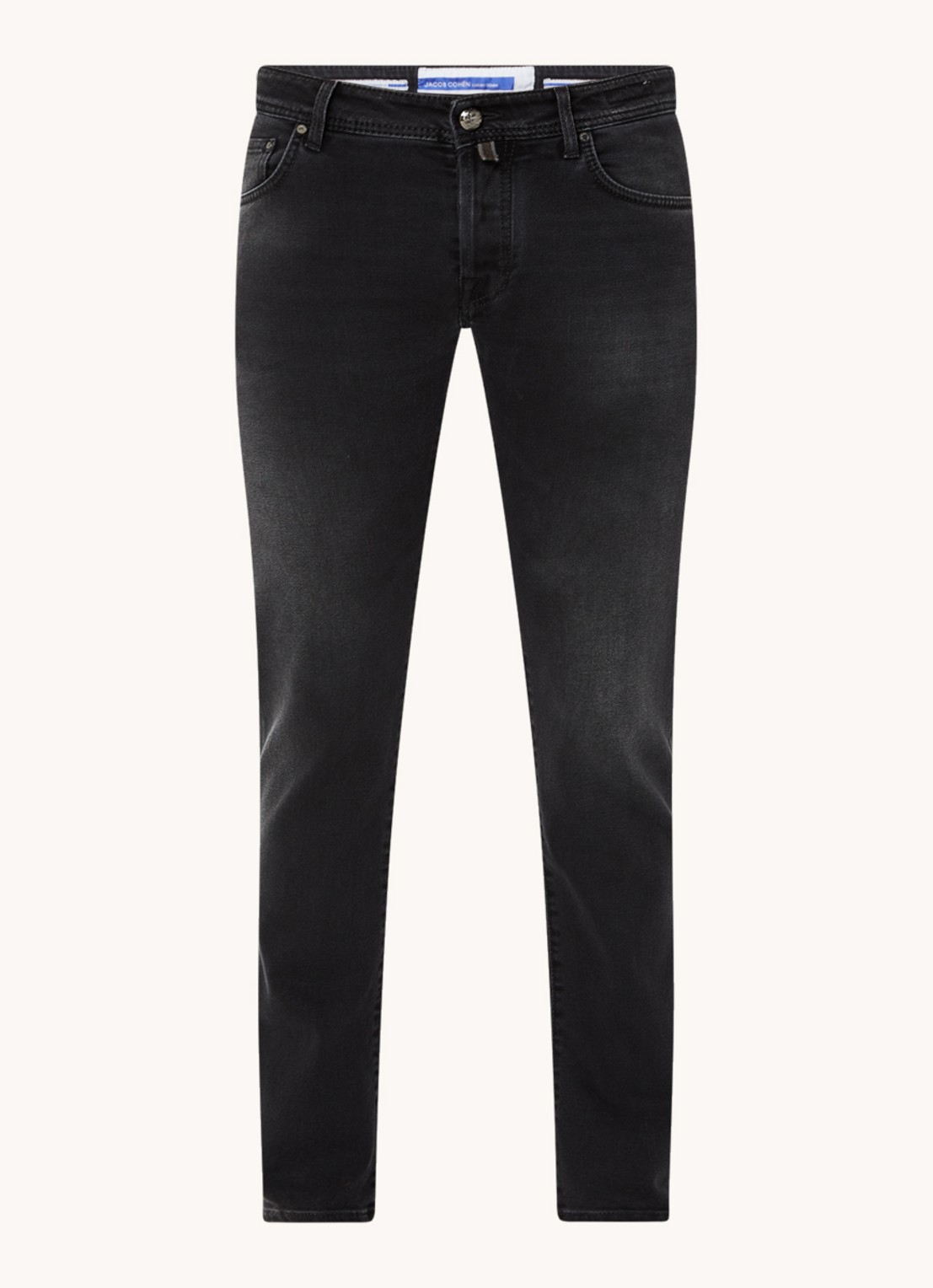 Jacob Cohën Nick slim fit jeans met gekleurde wassing  - voorkant zwart
